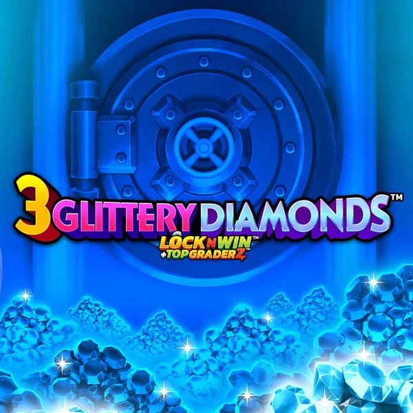 3 Glittery Diamonds slot logo by PearFiction Studios at Magius Casino
